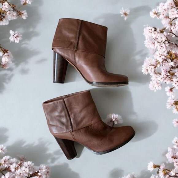 Modern Vintage Leather Vanessa Fold Over Brown Boots -- EU 37.5/US‎ 7 - Picture 1 of 9